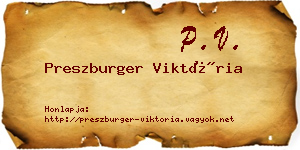 Preszburger Viktória névjegykártya